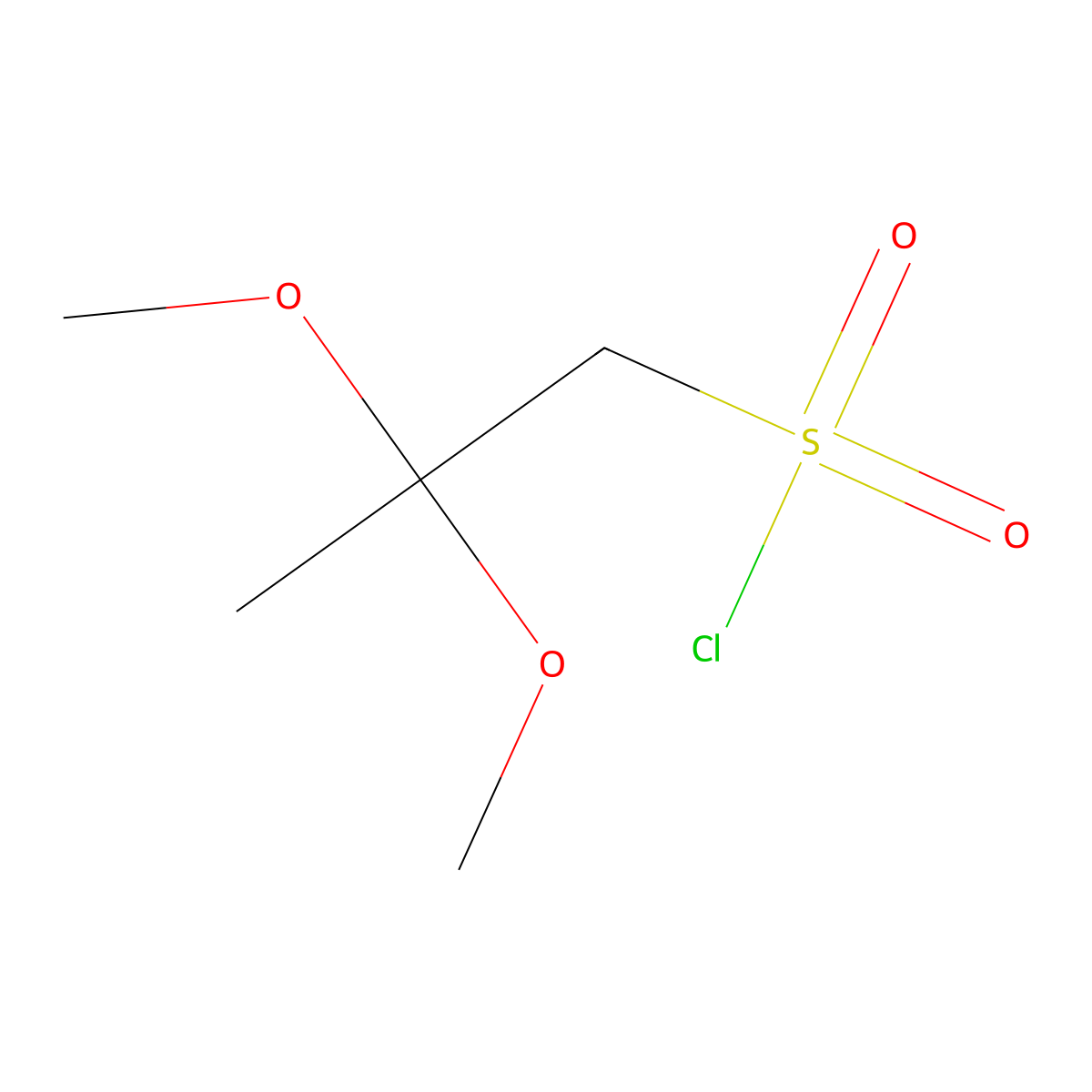 2,2-Dimethoxypropane-1-sulfonyl chloride molecular structure, CAS 2386678-37-9