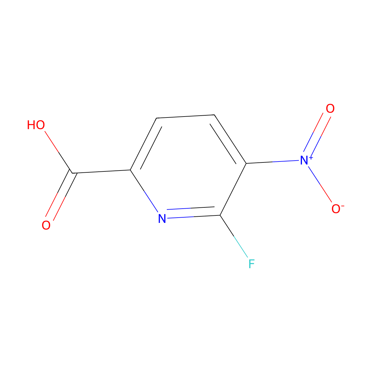 6-Fluoro-5-nitro-pyridine-2-carboxylic acid molecular structure, CAS 2386684-85-9