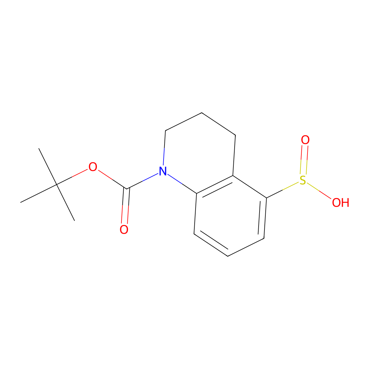 1-[(Tert-butoxy)carbonyl]-1,2,3,4-tetrahydroquinoline-5-sulfinic acid molecular structure, CAS 2386688-00-0