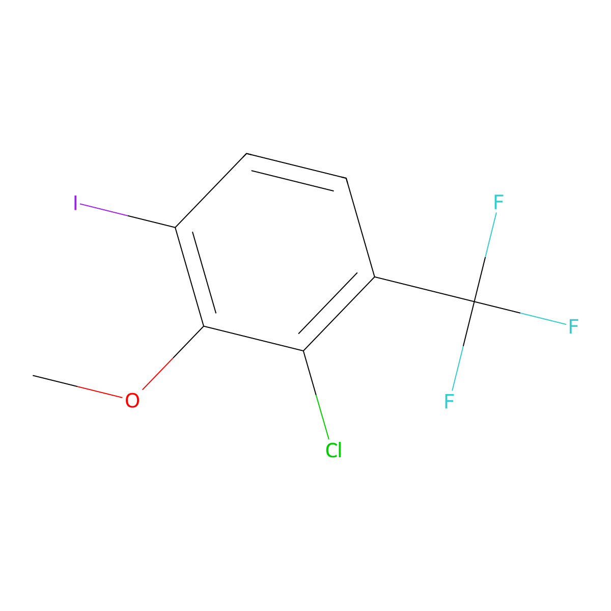 2-Chloro-4-iodo-3-methoxy-1-(trifluoromethyl)benzene molecular structure, CAS 2386696-76-8