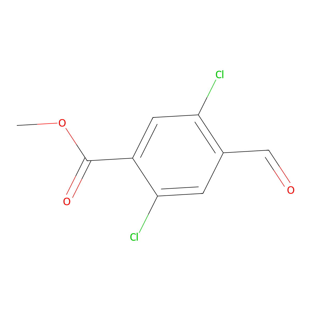 Methyl 2,5-dichloro-4-formylbenzoate molecular structure, CAS 2386700-89-4