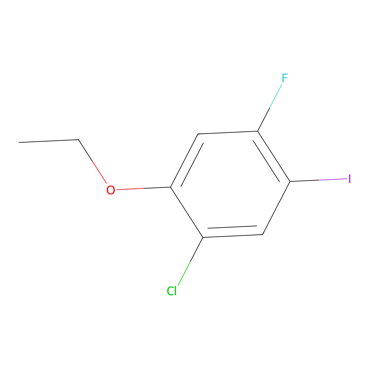 1-Chloro-2-ethoxy-4-fluoro-5-iodobenzene molecular structure, CAS 2386705-07-1