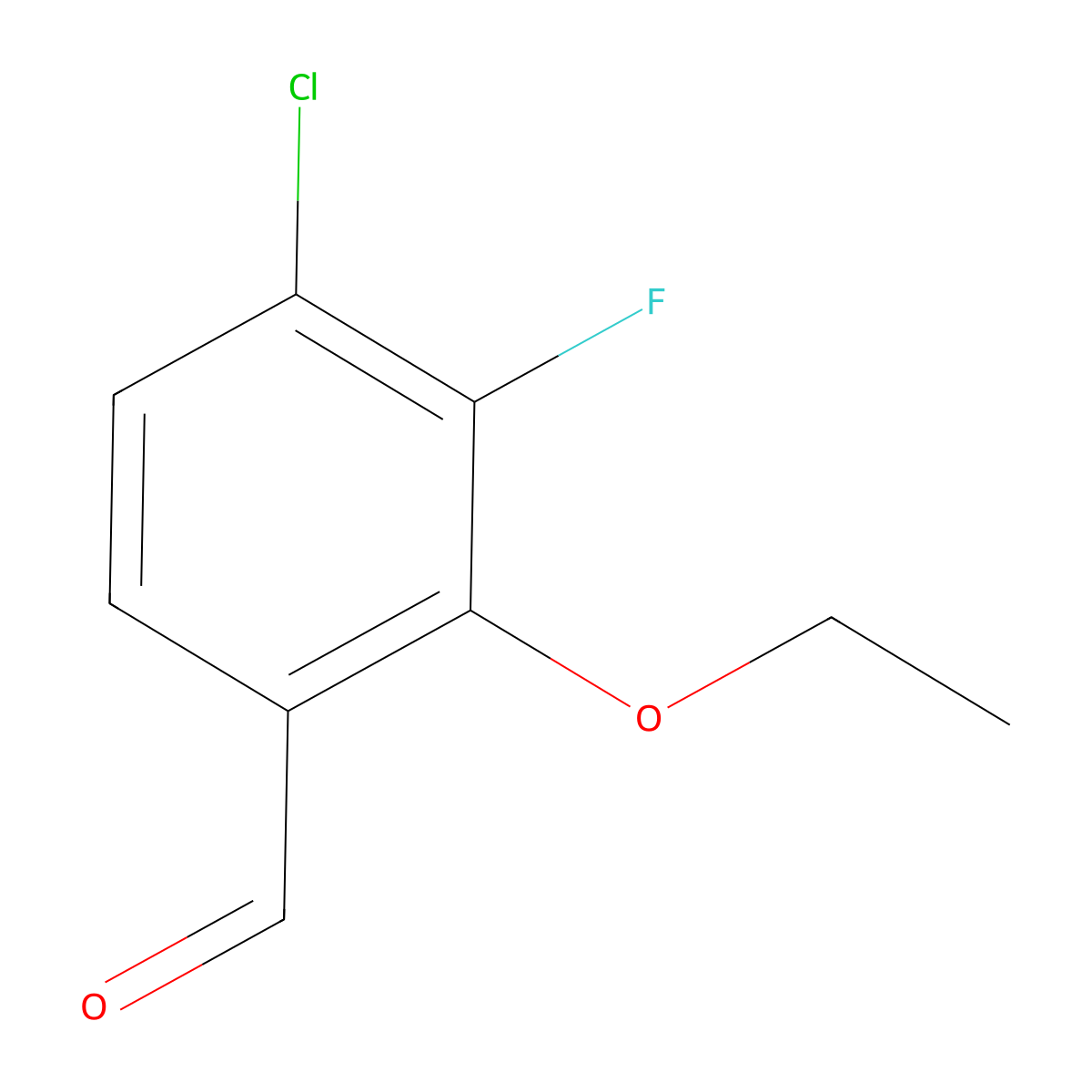 4-Chloro-2-ethoxy-3-fluorobenzaldehyde molecular structure, CAS 2386709-54-0