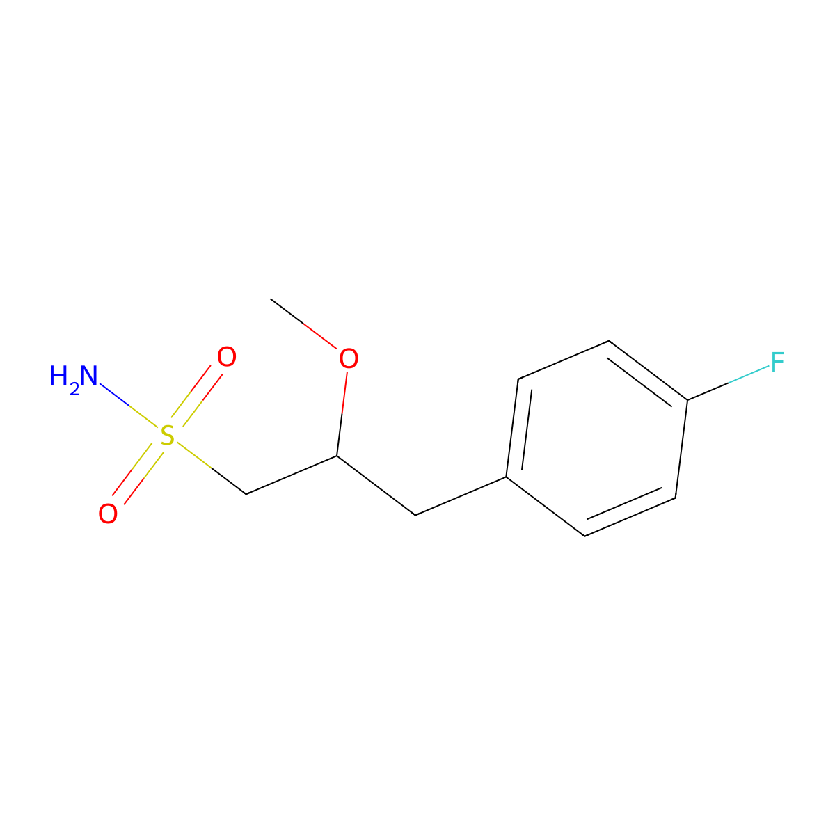 3-(4-Fluorophenyl)-2-methoxypropane-1-sulfonamide molecular structure, CAS 2386712-54-3