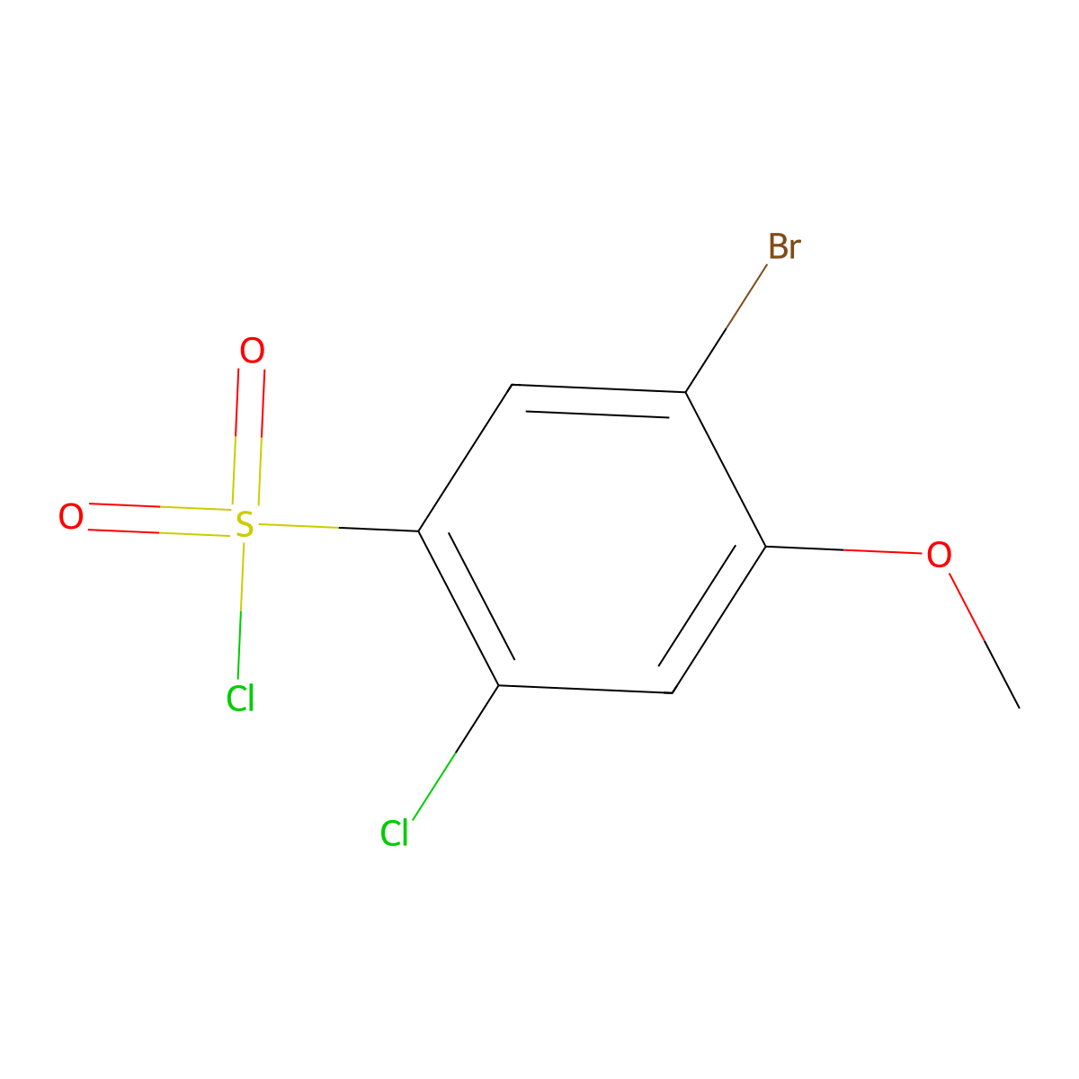 5-Bromo-2-chloro-4-methoxybenzenesulfonyl chloride molecular structure, CAS 2386715-56-4