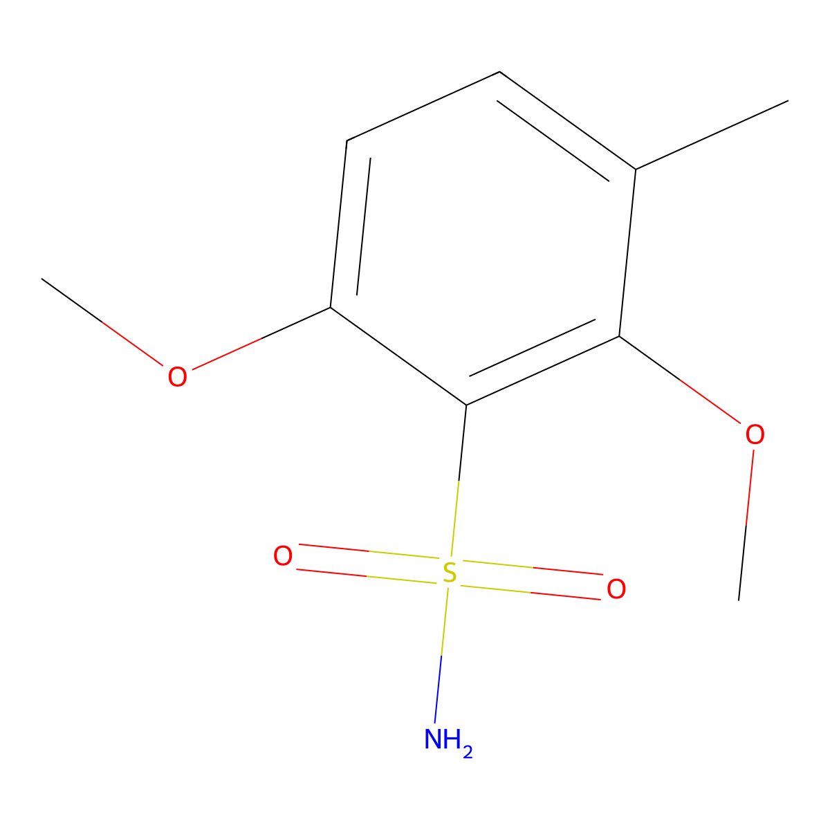 2,6-Dimethoxy-3-methylbenzene-1-sulfonamide molecular structure, CAS 2386717-97-9