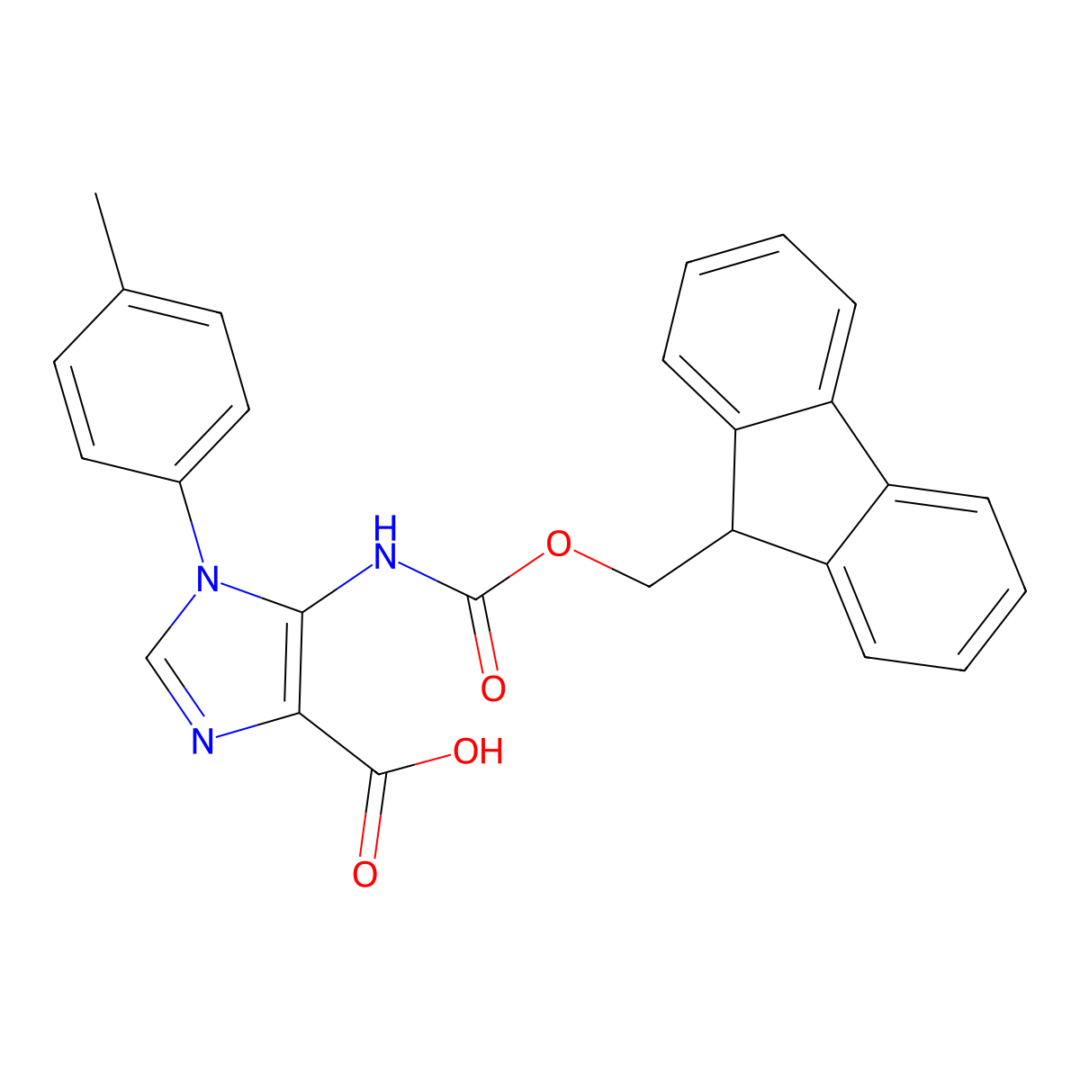 5-({[(9H-fluoren-9-yl)methoxy]carbonyl}amino)-1-(4-methylphenyl)-1H-imidazole-4-carboxylic acid molecular structure, CAS 2386731-48-0