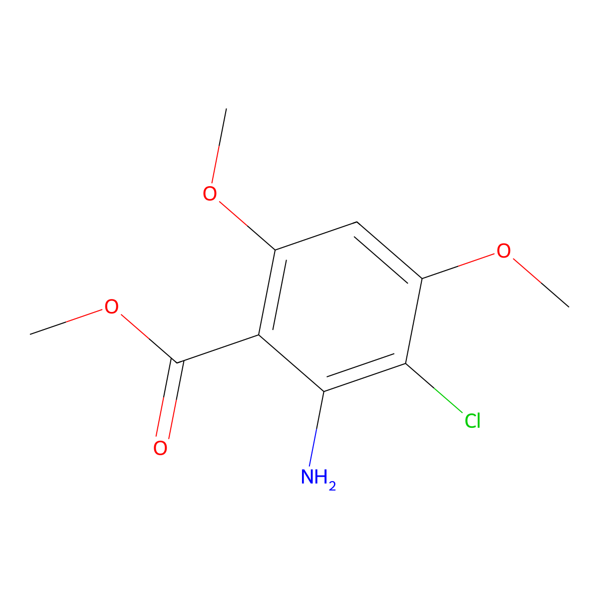 Methyl 2-amino-3-chloro-4,6-dimethoxybenzoate molecular structure, CAS 2386743-04-8