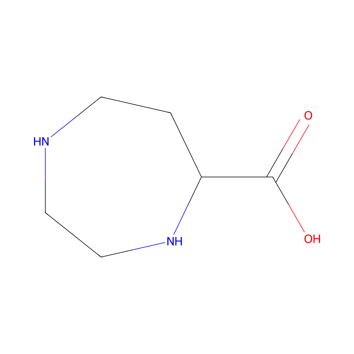 1,4-Diazepane-5-carboxylic acid molecular structure, CAS 2386761-11-9