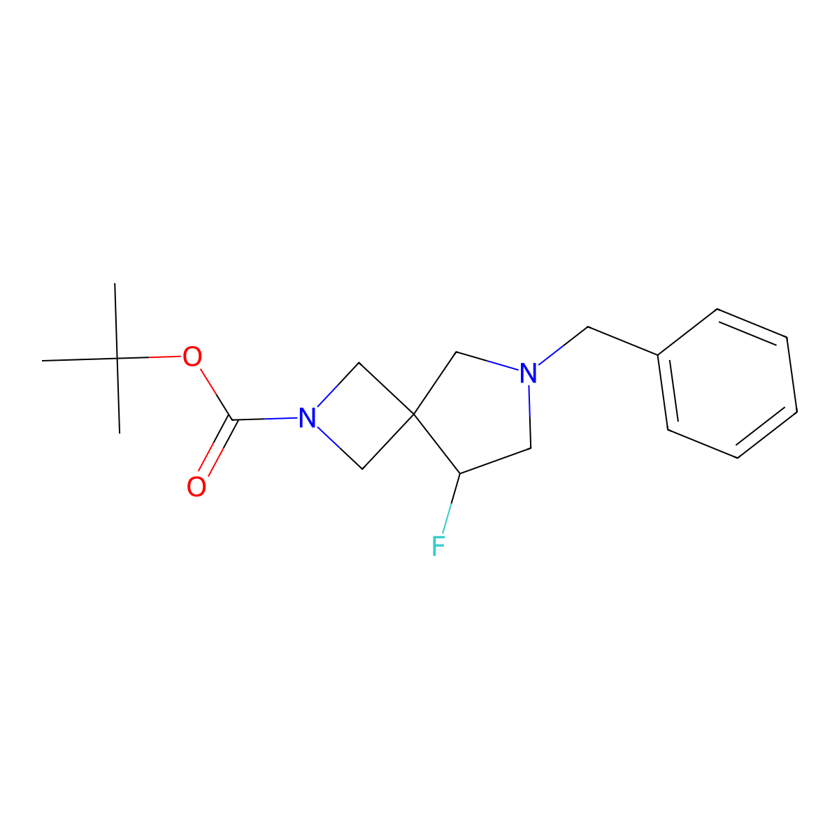 tert-Butyl 6-benzyl-8-fluoro-2,6-diazaspiro[3.4]octane-2-carboxylate molecular structure, CAS 2386763-17-1