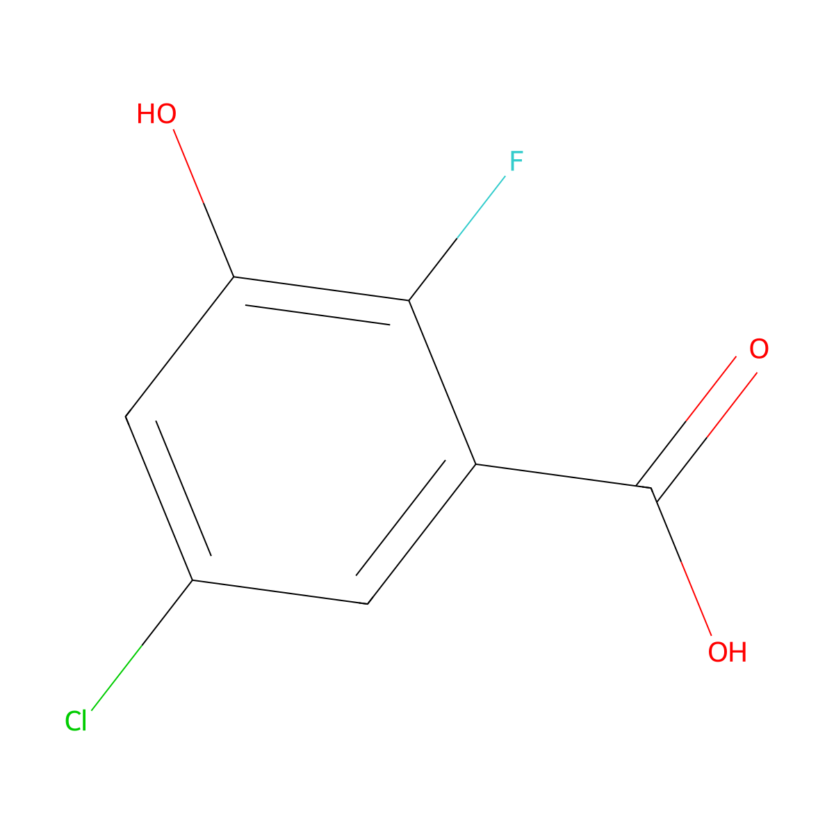 5-Chloro-2-fluoro-3-hydroxybenzoic acid molecular structure, CAS 2386764-90-3