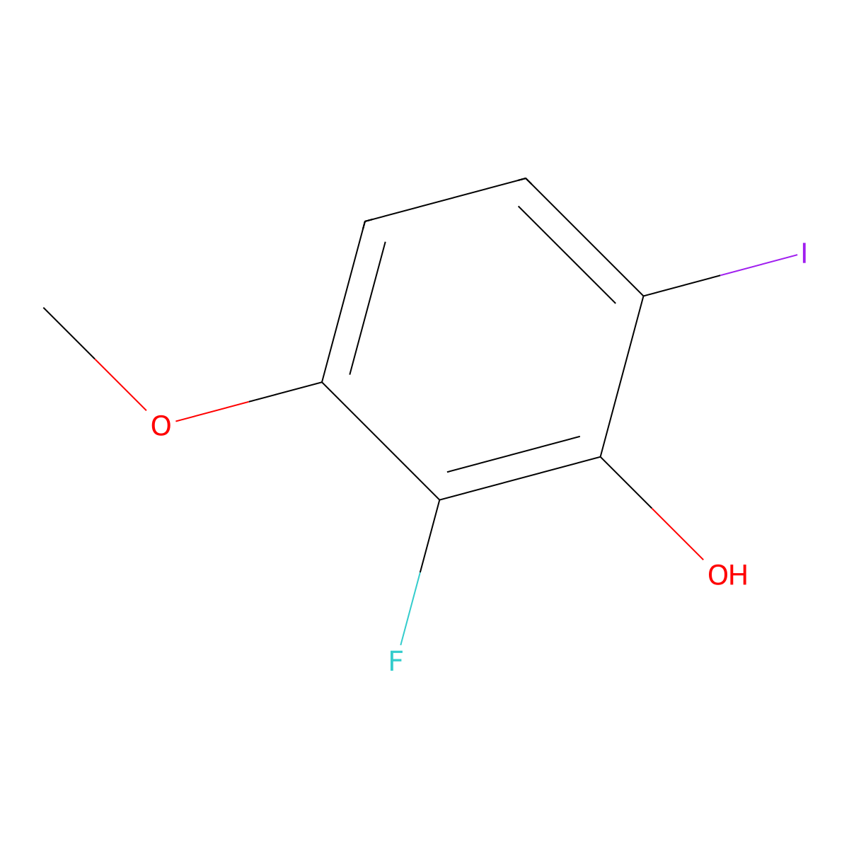 2-Fluoro-6-iodo-3-methoxyphenol molecular structure, CAS 2386767-70-8