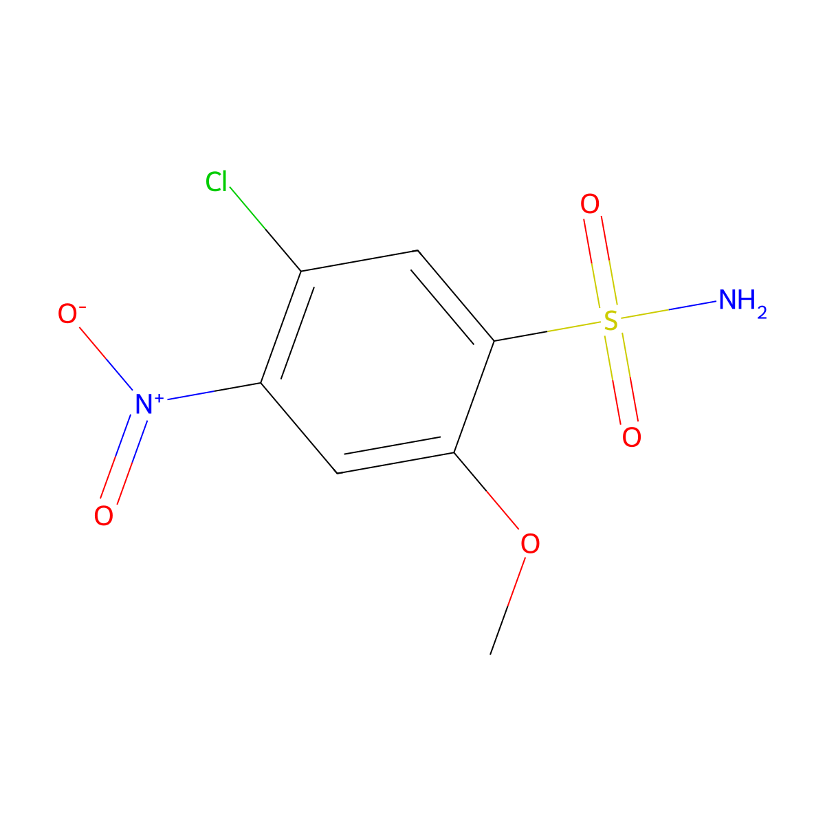 5-Chloro-2-methoxy-4-nitrobenzene-1-sulfonamide molecular structure, CAS 2386773-33-5