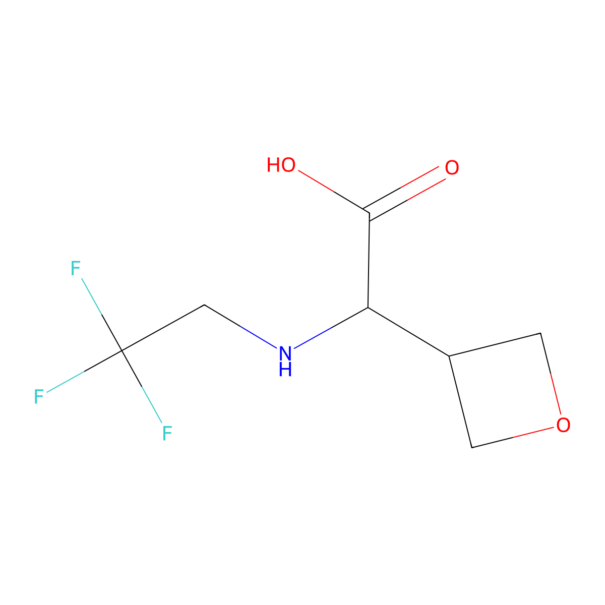2-(Oxetan-3-yl)-2-[(2,2,2-trifluoroethyl)amino]acetic acid molecular structure, CAS 2386775-04-6
