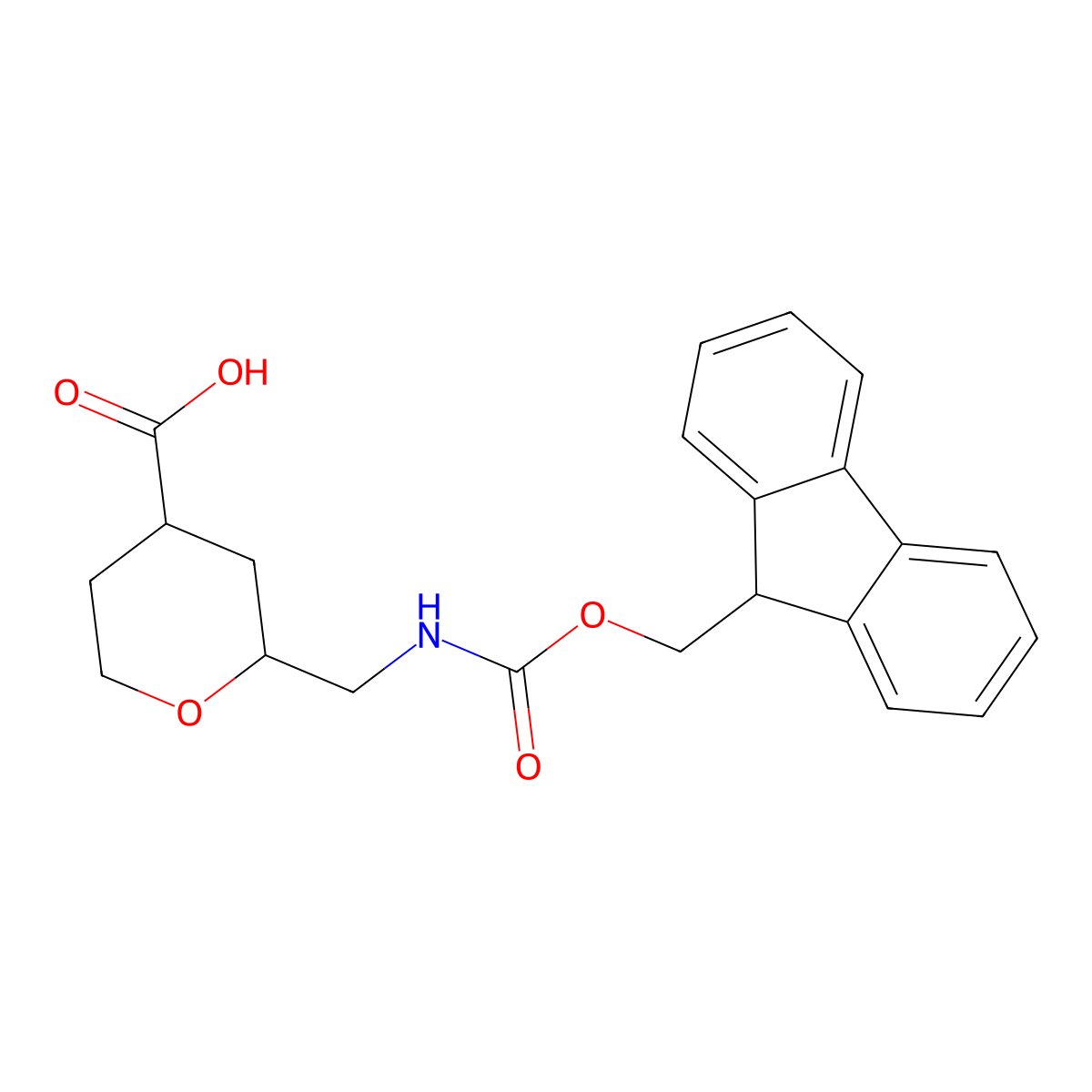 2-[({[(9H-fluoren-9-yl)methoxy]carbonyl}amino)methyl]oxane-4-carboxylic acid molecular structure, CAS 2386778-16-9