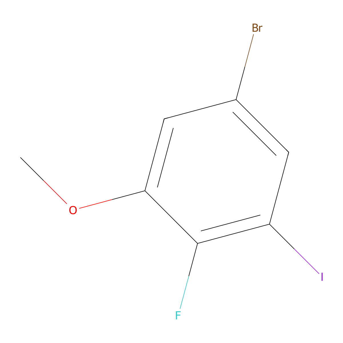 5-Bromo-2-fluoro-1-iodo-3-methoxybenzene molecular structure, CAS 2386783-58-8