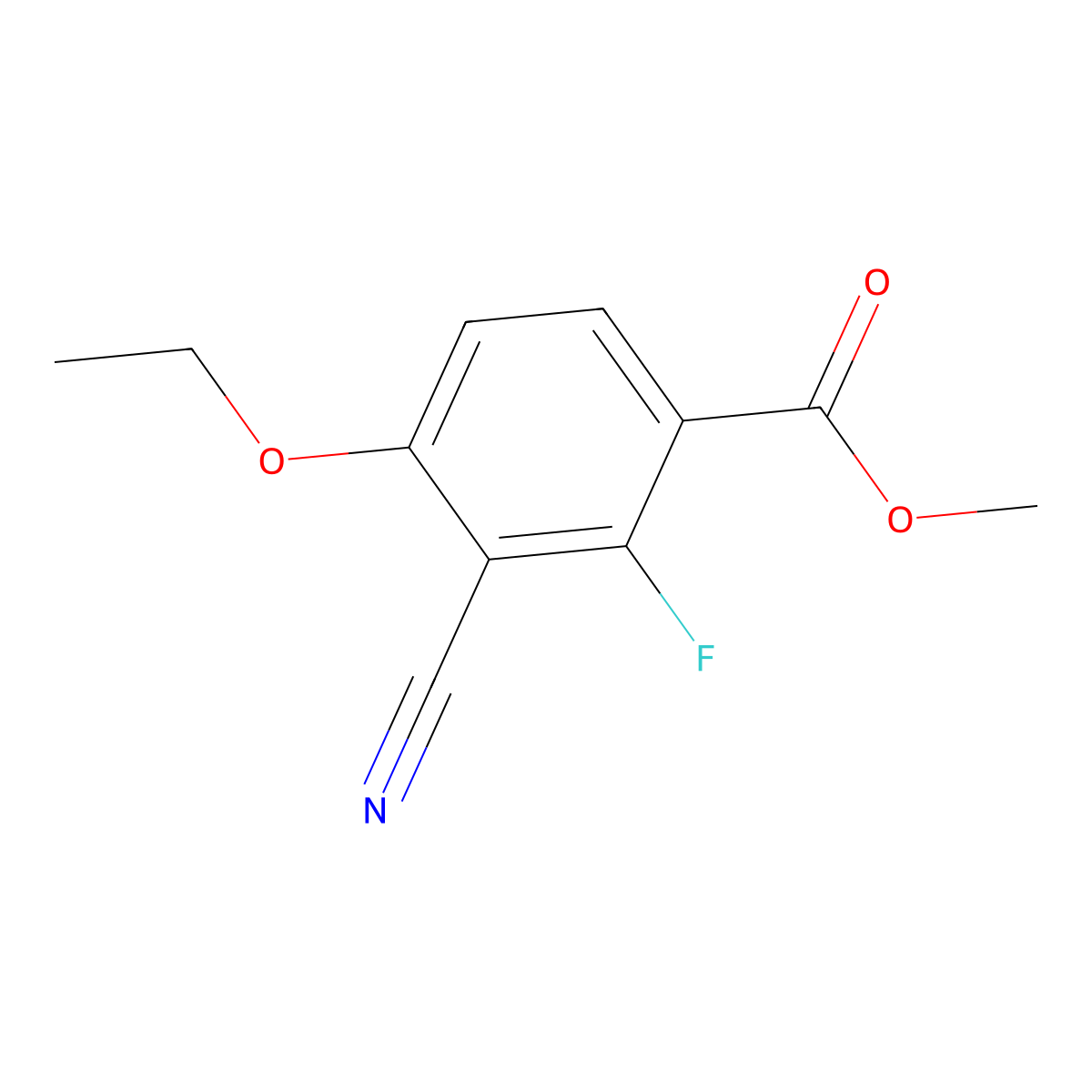 Methyl 3-cyano-4-ethoxy-2-fluorobenZoate molecular structure, CAS 2386784-61-6