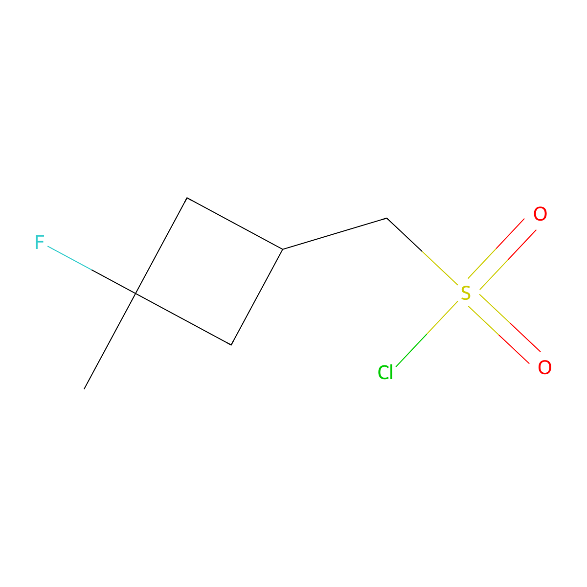 (3-Fluoro-3-methylcyclobutyl)methanesulfonyl chloride molecular structure, CAS 2386787-33-1