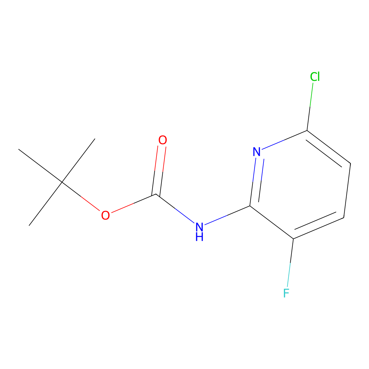 tert-butyl N-(6-chloro-3-fluoropyridin-2-yl)carbamate molecular structure, CAS 2386788-37-8