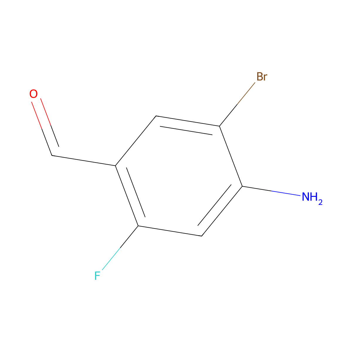 2-Fluoro-4-amino-5-bromo-benzaldehyde molecular structure, CAS 2386788-83-4