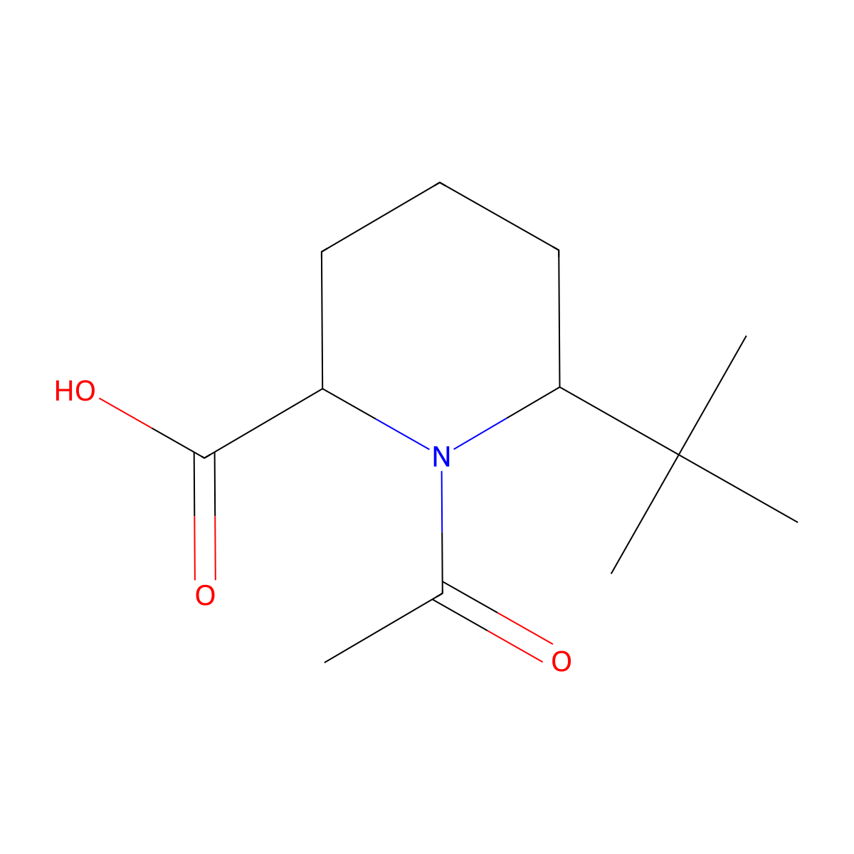 1-Acetyl-6-tert-butylpiperidine-2-carboxylic acid molecular structure, CAS 2386793-50-4