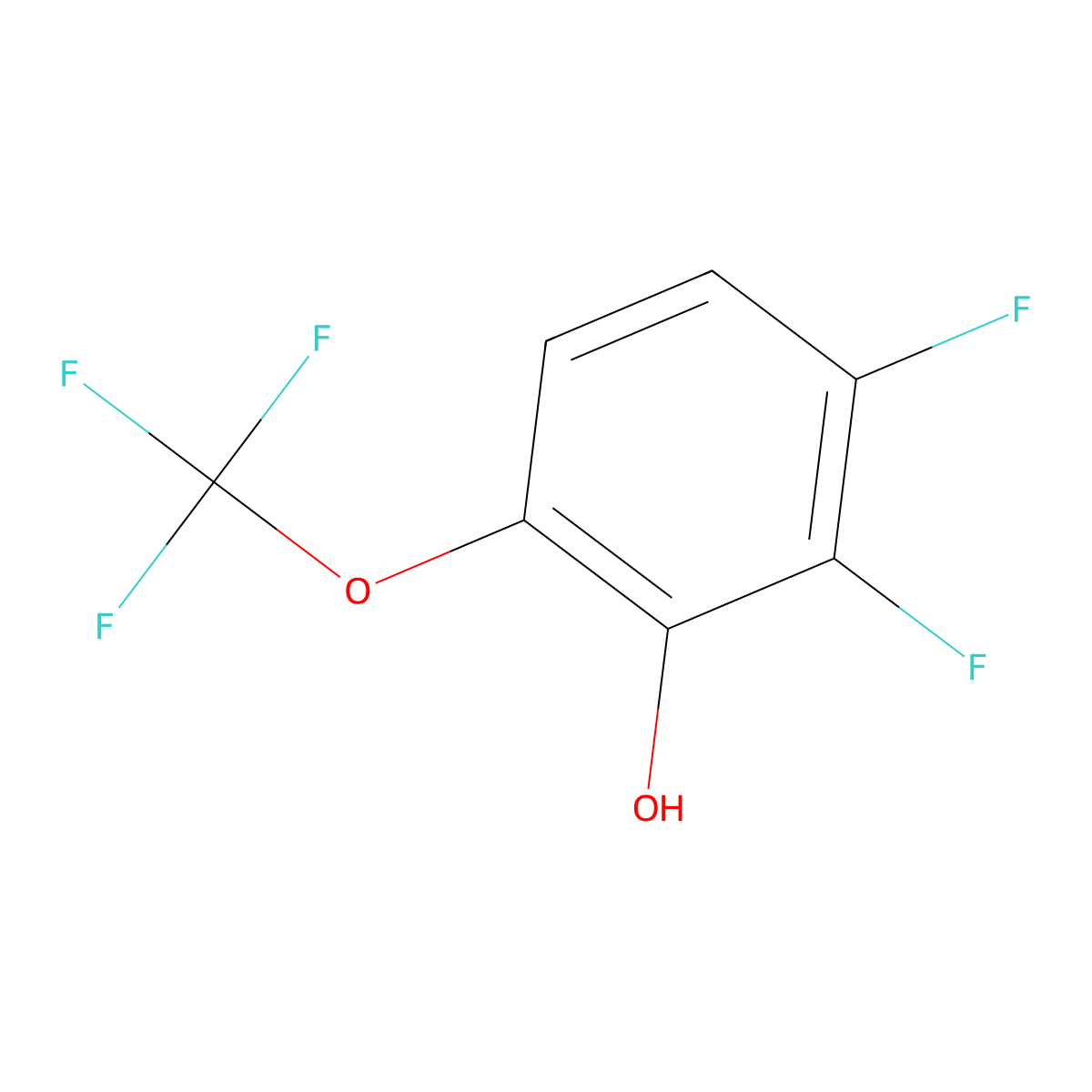 2,3-Difluoro-6-(trifluoromethoxy)phenol molecular structure, CAS 2386799-38-6