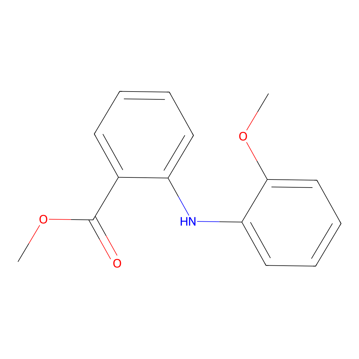 Methyl 2-[(2-methoxyphenyl)amino]benzoate molecular structure, CAS 23868-16-8