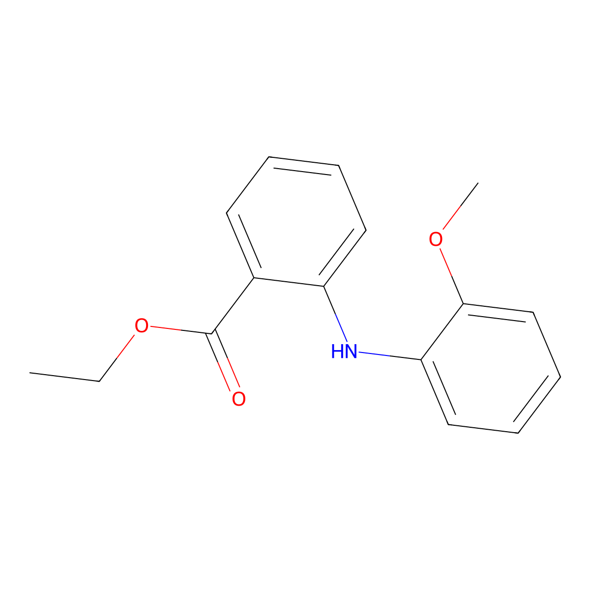 Ethyl 2-(2-methoxyanilino)benzoate molecular structure, CAS 23868-17-9