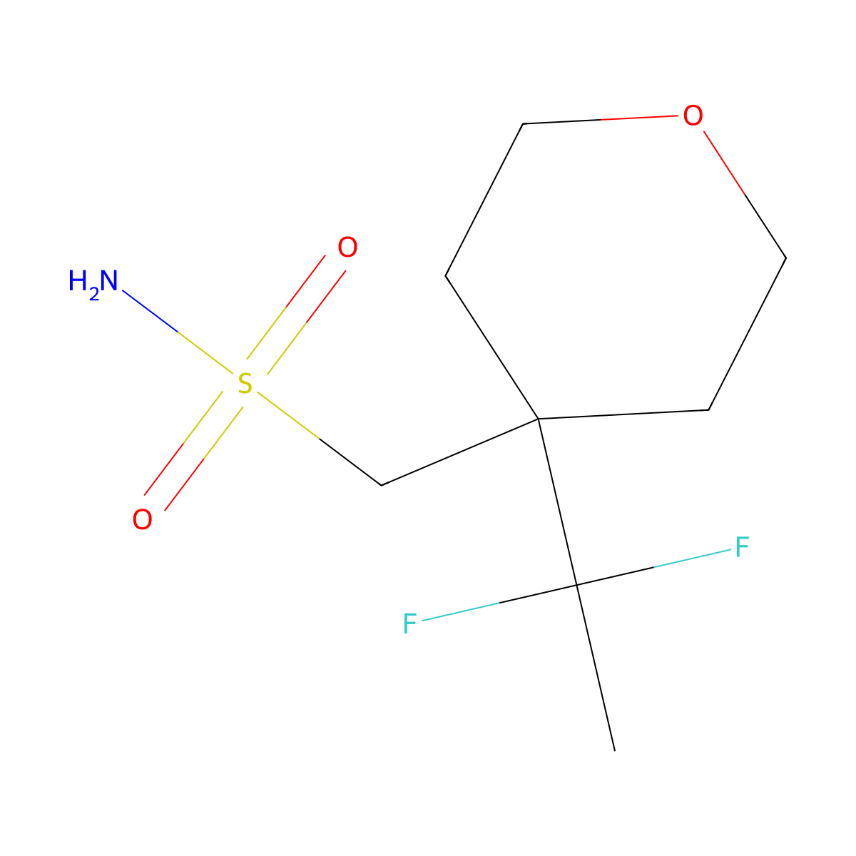 [4-(1,1-Difluoroethyl)oxan-4-yl]methanesulfonamide molecular structure, CAS 2386801-66-5