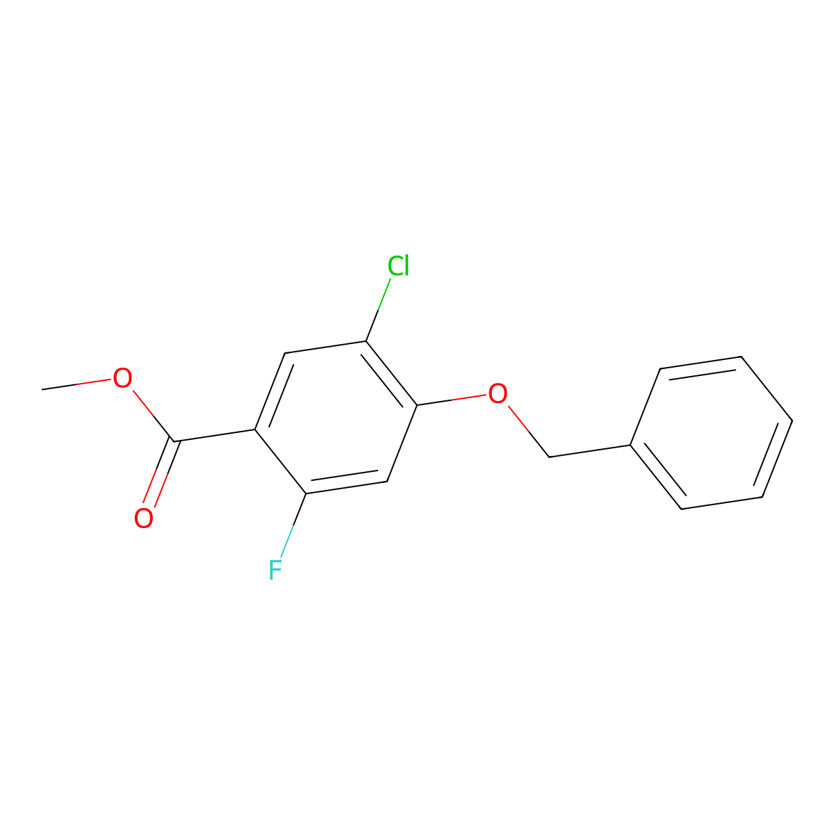 Methyl 4-(benzyloxy)-5-chloro-2-fluorobenzoate molecular structure, CAS 2386804-97-1