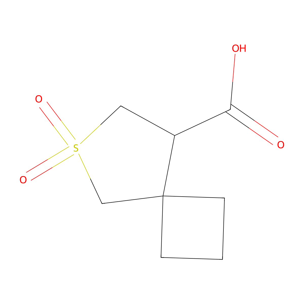 6,6-Dioxo-6lambda6-thiaspiro[3.4]octane-8-carboxylic acid molecular structure, CAS 2386809-78-3