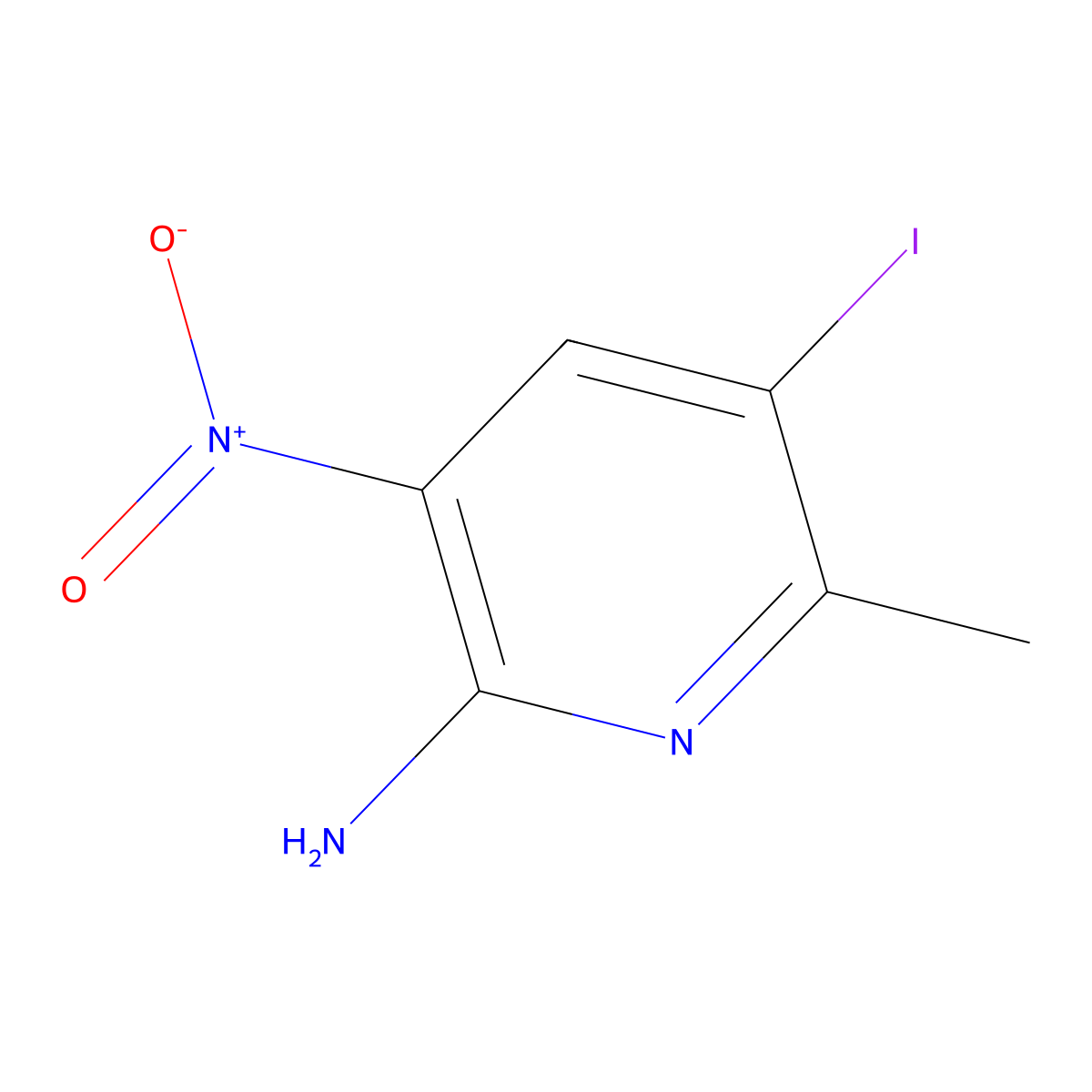 5-Iodo-6-methyl-3-nitropyridin-2-amine molecular structure, CAS 2386819-10-7