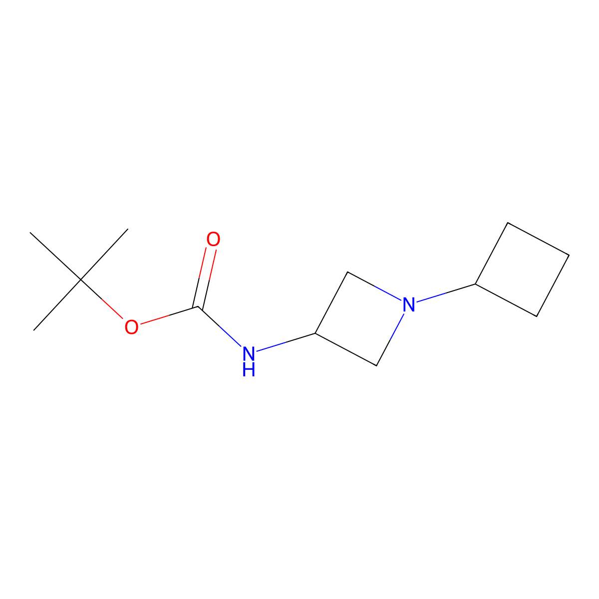 tert-butyl N-(1-cyclobutylazetidin-3-yl)carbamate molecular structure, CAS 2386822-34-8