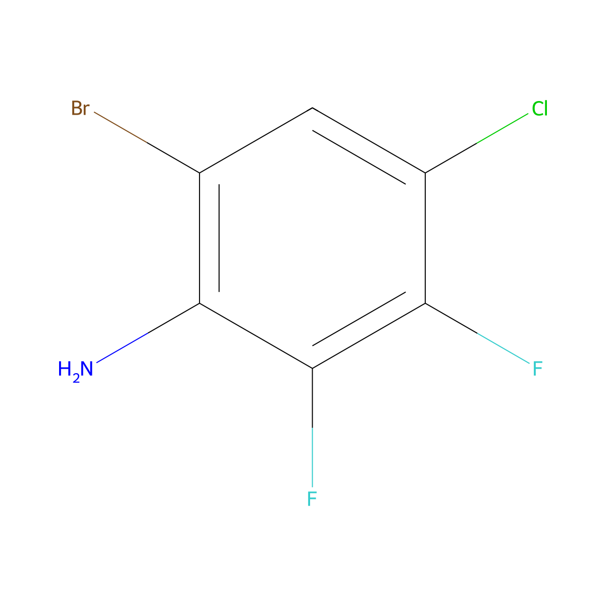 6-Bromo-4-chloro-2,3-difluoroaniline molecular structure, CAS 2386825-92-7