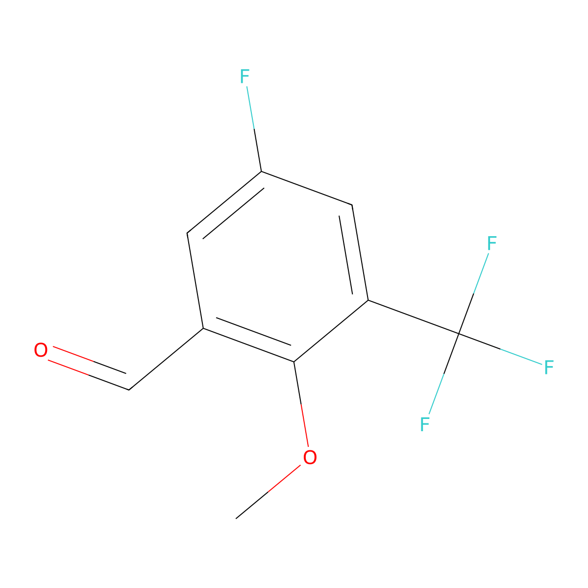 5-Fluoro-2-methoxy-3-(trifluoromethyl)benzaldehyde molecular structure, CAS 2386828-08-4
