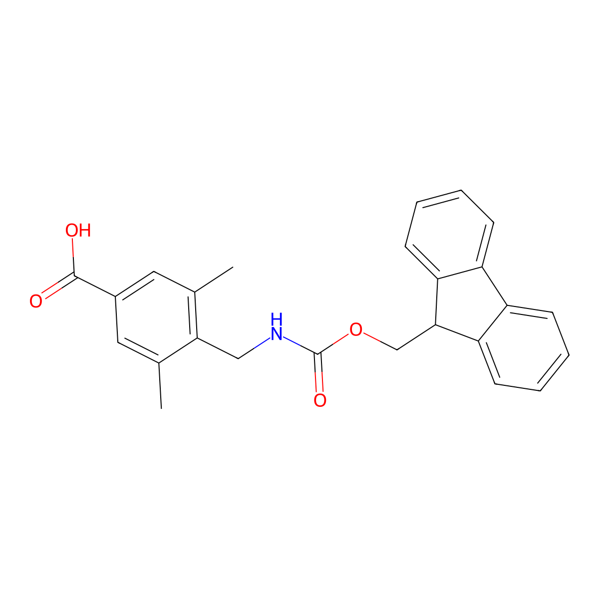 4-[({[(9H-fluoren-9-yl)methoxy]carbonyl}amino)methyl]-3,5-dimethylbenzoic acid molecular structure, CAS 2386833-19-6