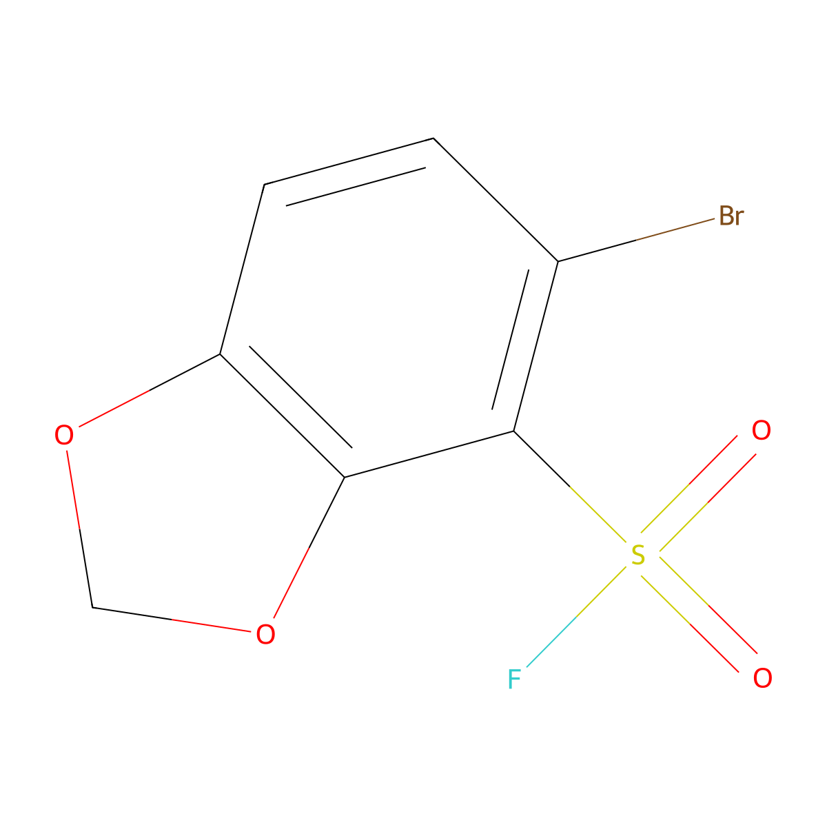 5-Bromo-1,3-dioxaindane-4-sulfonyl fluoride molecular structure, CAS 2386836-49-1