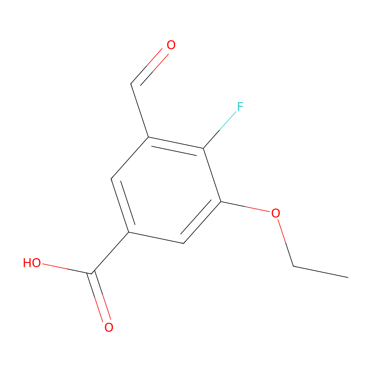 3-Ethoxy-4-fluoro-5-formylbenZoic acid molecular structure, CAS 2386837-19-8