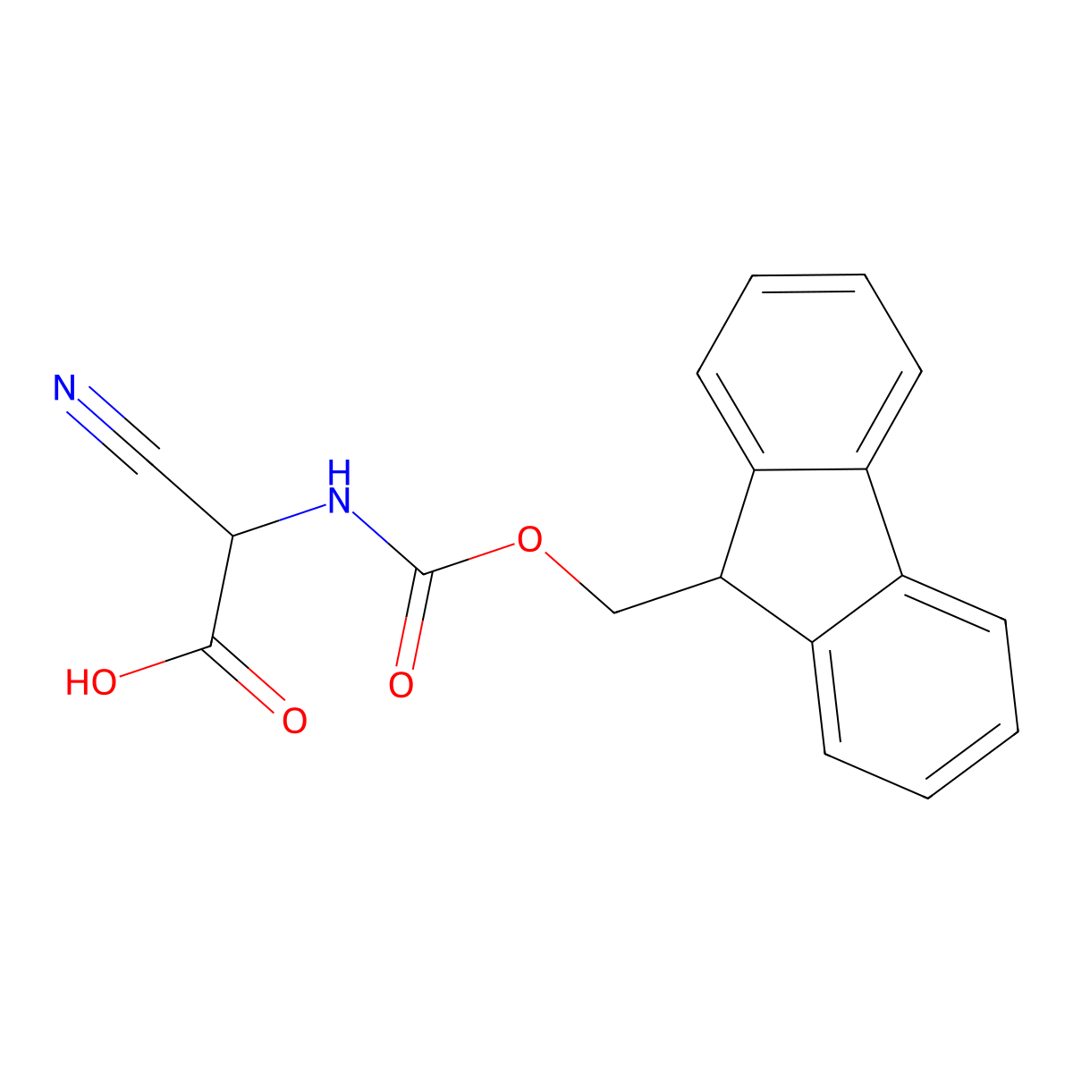 2-cyano-2-({[(9H-fluoren-9-yl)methoxy]carbonyl}amino)acetic acid molecular structure, CAS 2386842-62-0