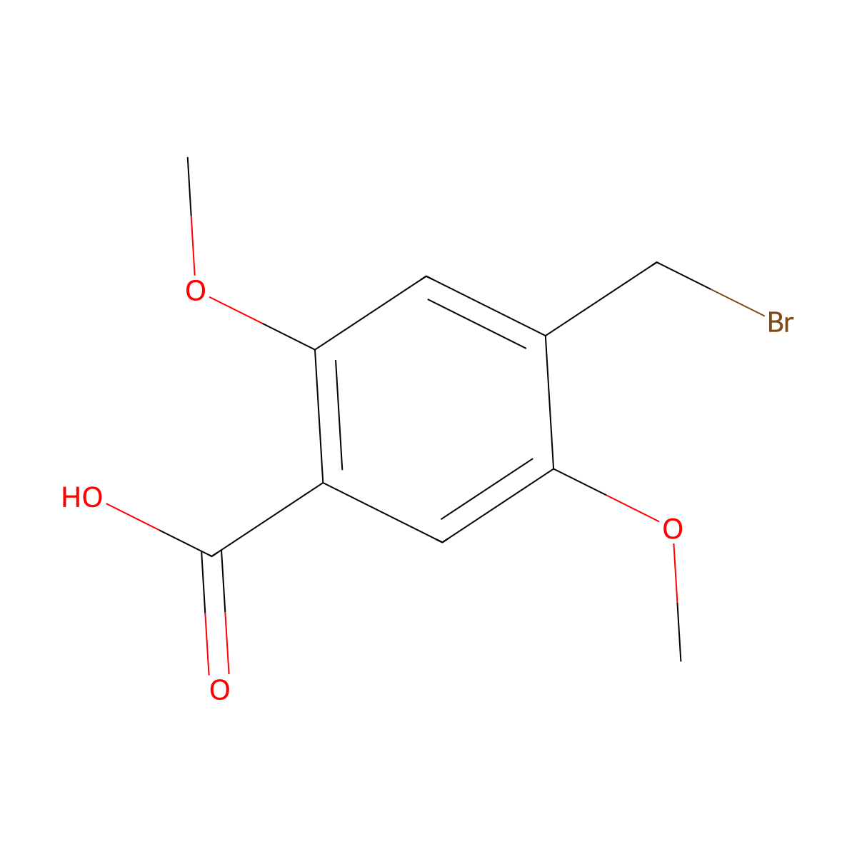 4-(Bromomethyl)-2,5-dimethoxybenzoic acid molecular structure, CAS 2386843-30-5