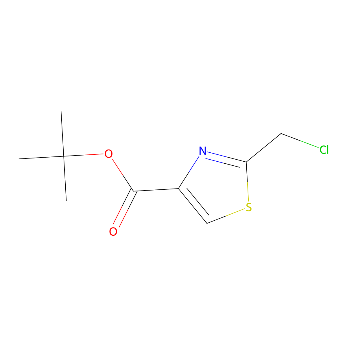 Tert-butyl 2-(chloromethyl)-1,3-thiazole-4-carboxylate molecular structure, CAS 2386847-99-8