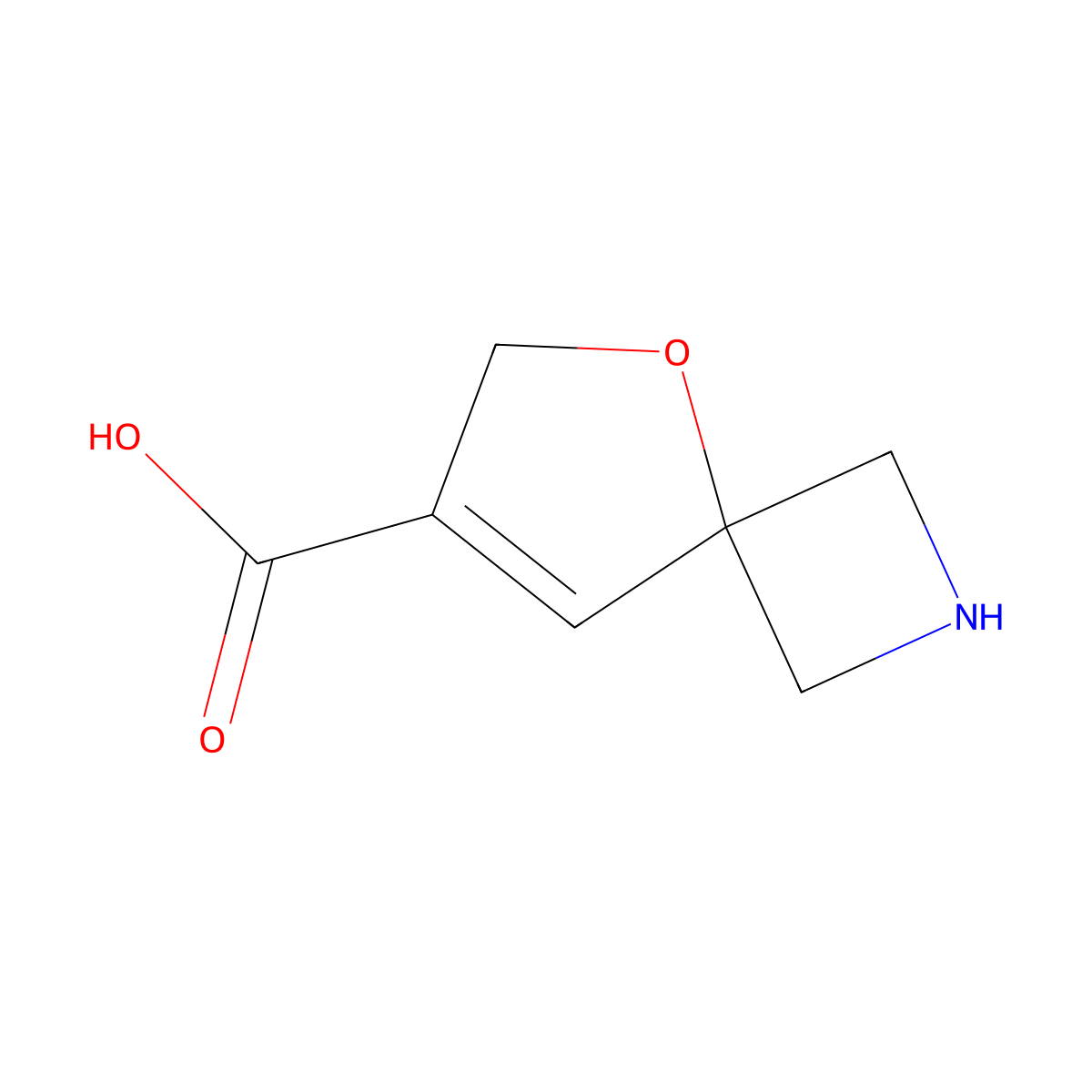 5-Oxa-2-azaspiro[3.4]oct-7-ene-7-carboxylic acid molecular structure, CAS 2386848-20-8