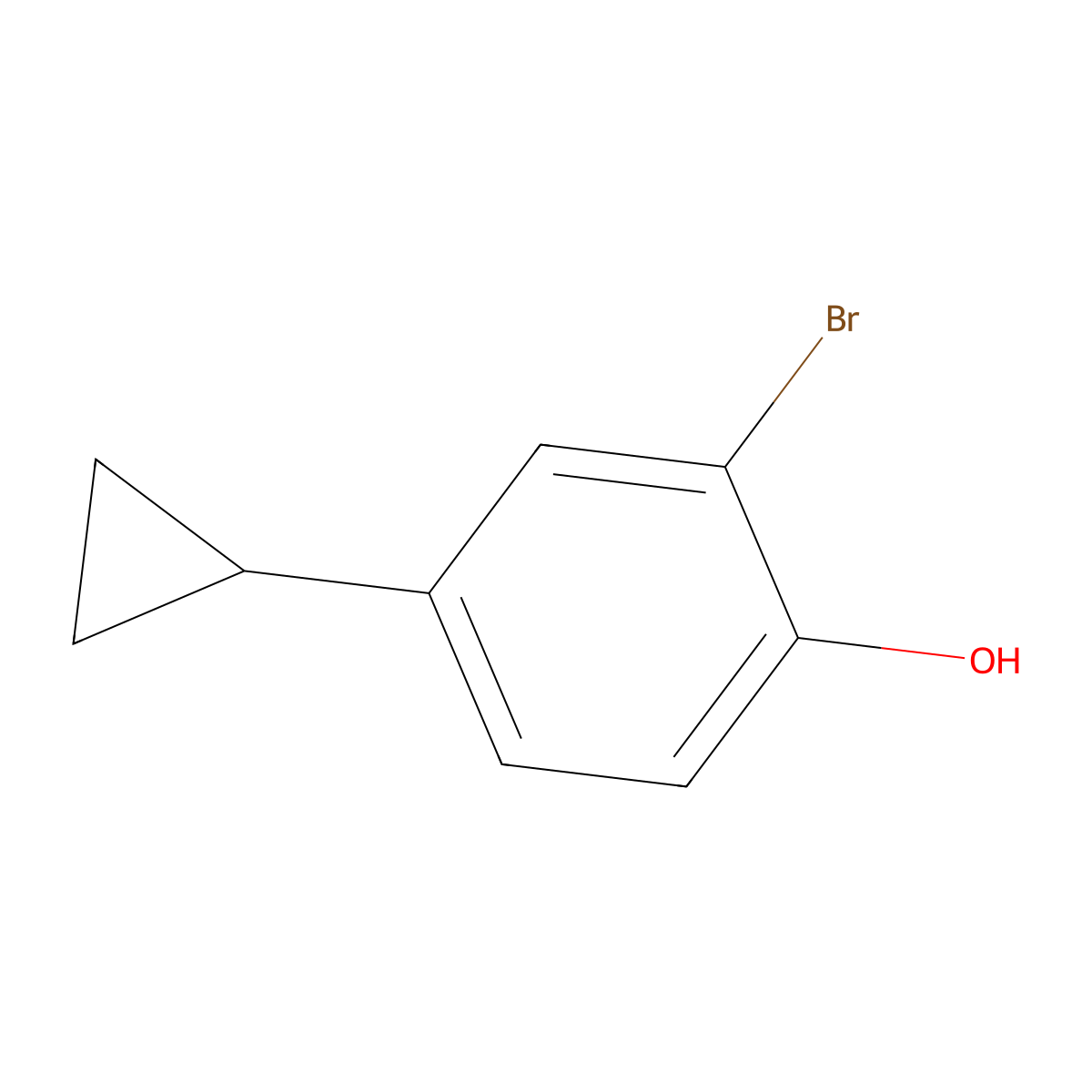 2-Bromo-4-cyclopropylphenol molecular structure, CAS 2386858-57-5