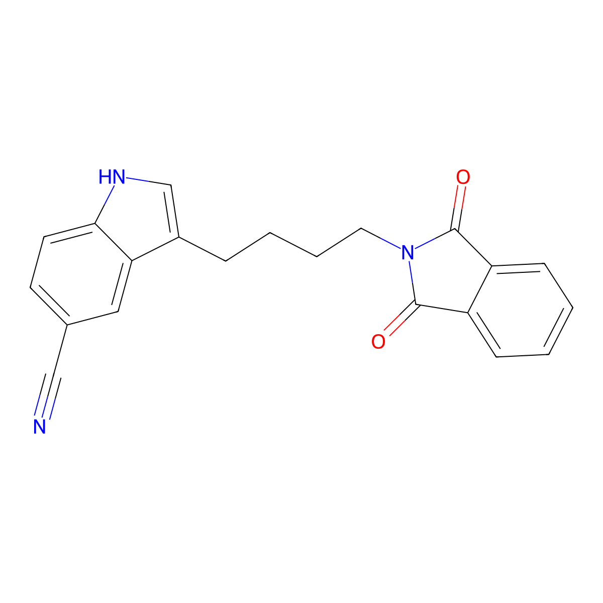 3-(4-(1,3-dioxoisoindolin-2-yl)butyl)-1H-indole-5-carbonitrile molecular structure, CAS 2386861-43-2