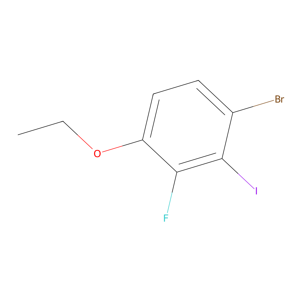 1-Bromo-4-ethoxy-3-fluoro-2-iodobenzene molecular structure, CAS 2386865-54-7