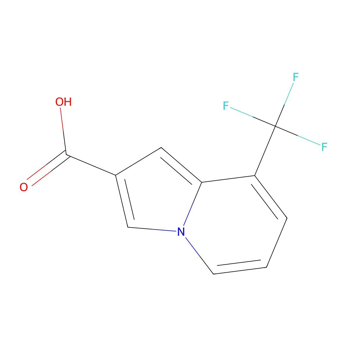 8-(Trifluoromethyl)indolizine-2-carboxylicacid molecular structure, CAS 2386866-94-8