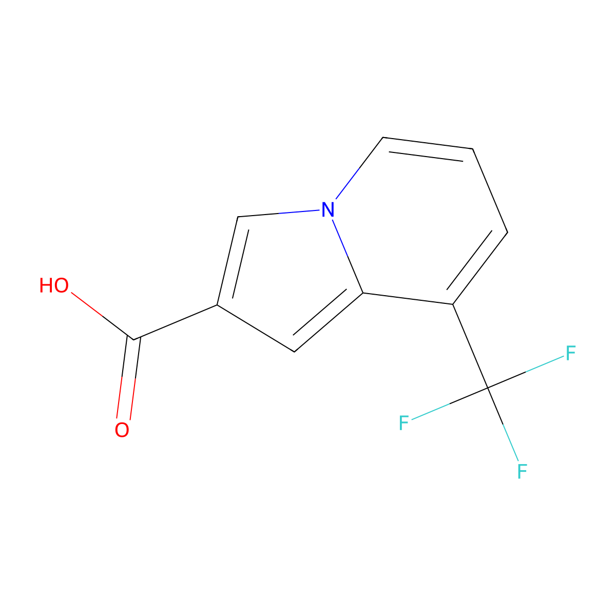 8-(Trifluoromethyl)indolizine-2-carboxylicacid molecular structure, CAS 2386866-94-8