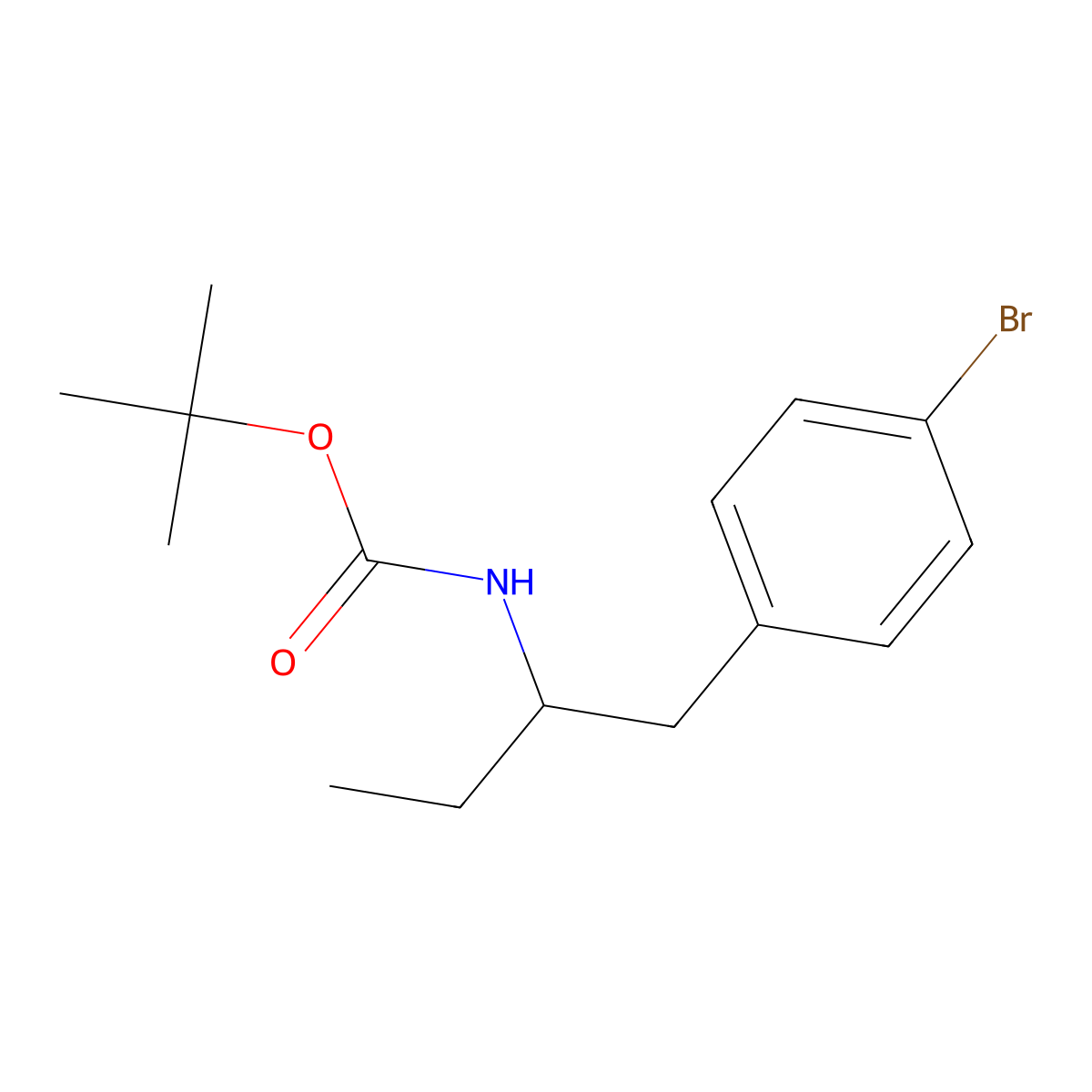 tert-Butyl 1-(4-bromophenyl)butan-2-ylcarbamate molecular structure, CAS 2386869-28-7