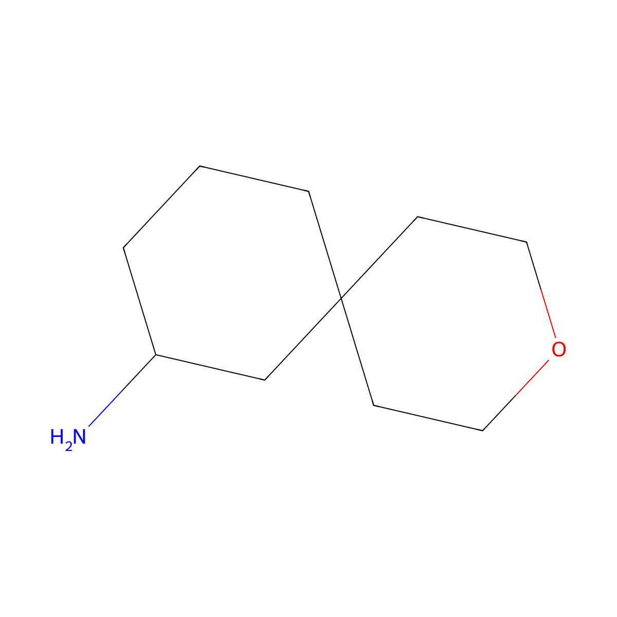 3-Oxaspiro[5.5]undecan-10-amine molecular structure, CAS 2386874-08-2