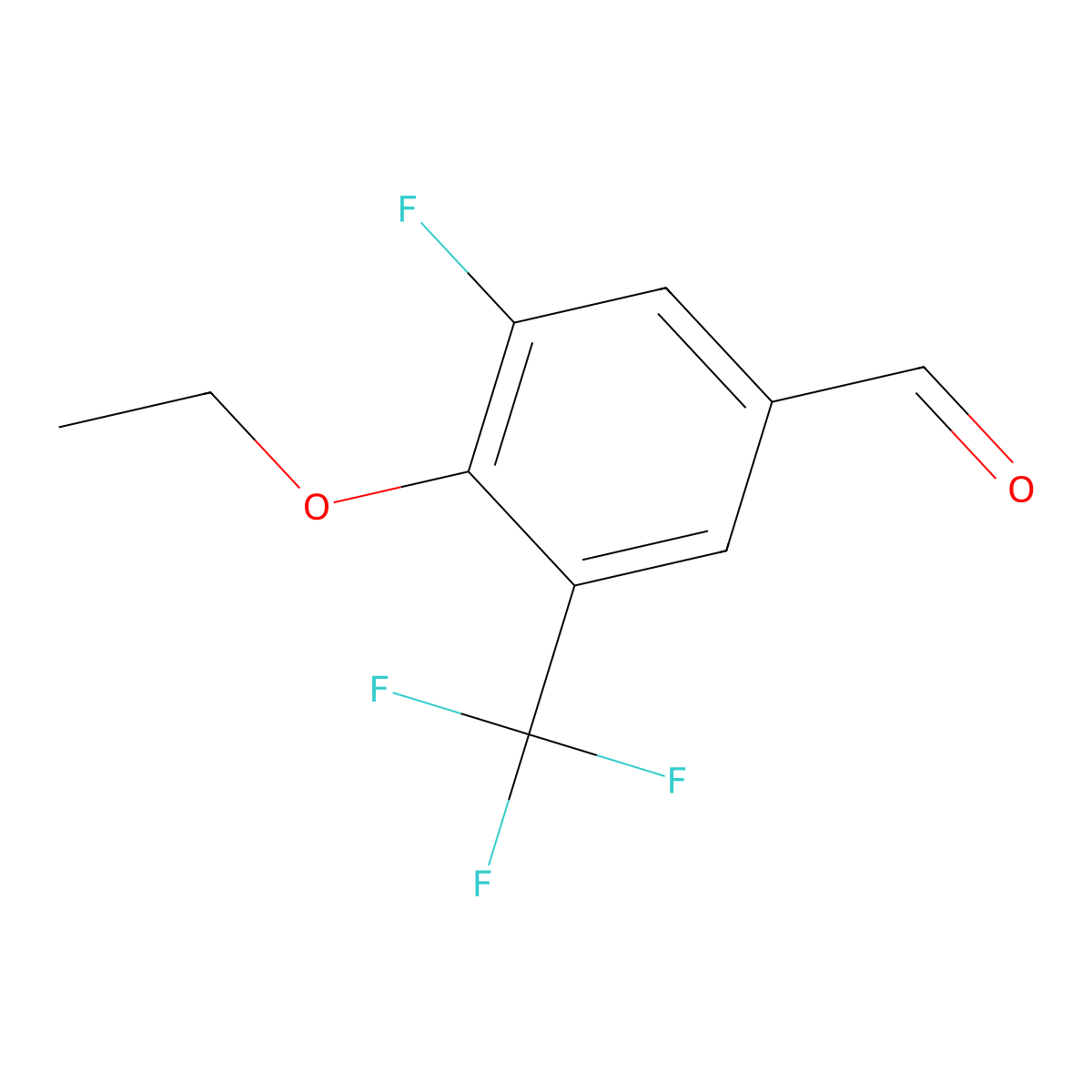 4-Ethoxy-3-fluoro-5-(trifluoromethyl)benzaldehyde molecular structure, CAS 2386876-19-1